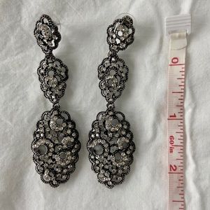 Crystal 3 tier drop earrings